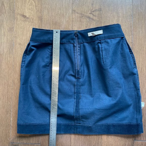 Blue Cord Short Skirt 90s Hip Side Button Pockets - Picture 4 of 9